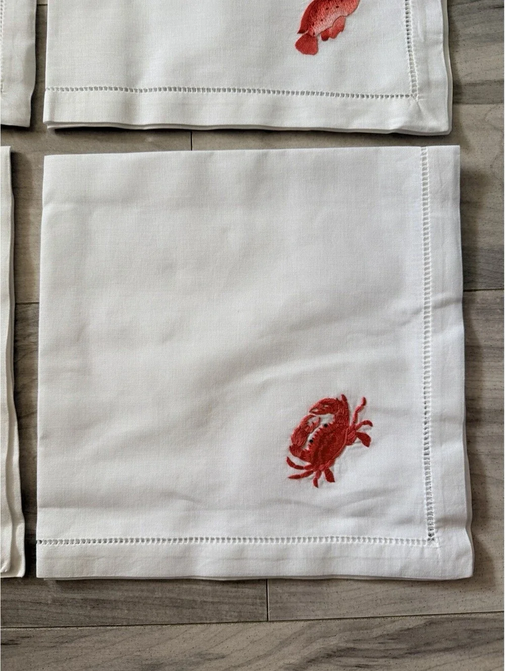 Sea Life Fabric Table Napkins Lot of 4 Napkins 20